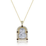 Amulets of Virgin Mary and Jesus 14K Gold