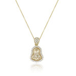 Amulets of Virgin Mary and Jesus 14K Gold
