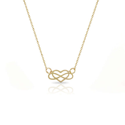 Heart Infinity Necklace 9K Gold