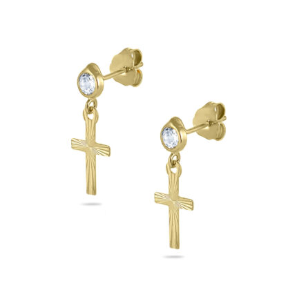 Σκουλαρίκια Πετράτα Χρυσός Κ14